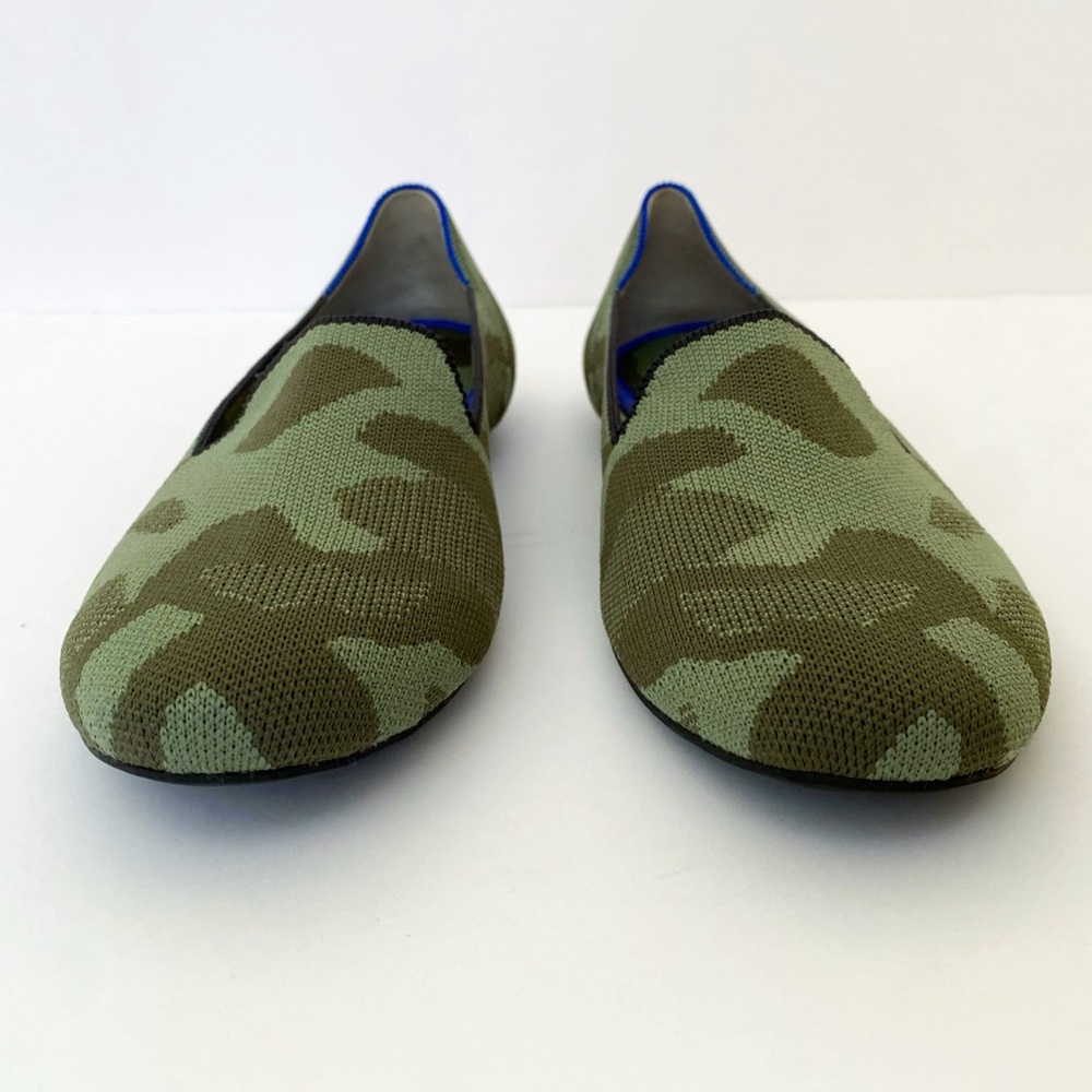 ROTHYS CAMO OLIVE GREEN PRINT KNIT THE LOAFER SLIP ON SHOES SIZE 11 - Picture 3 of 12
